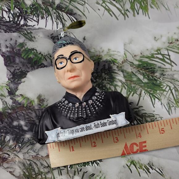 NWT Justice Ruth Bader Ginsburg Glass Ornament - Picture 8 of 9